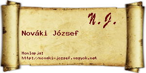 Nováki József névjegykártya